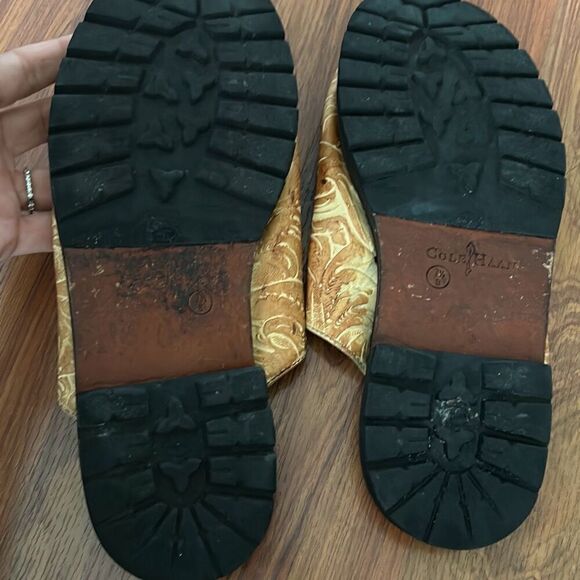 Cole Haan beige brown leather rustic slip on sandals size 7.5 - Picture 3 of 6